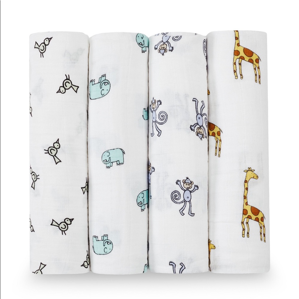 aden + anais® 4-Pack Muslin Swaddles in Jungle Jam